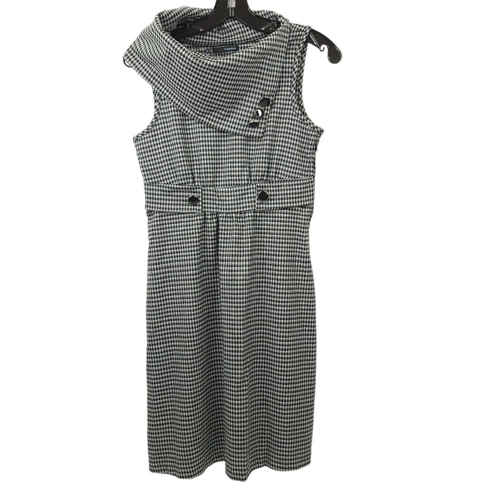 Maurices Black White Houndstooth Plaid Check Dress Size 3/4 Sleeveless NEW